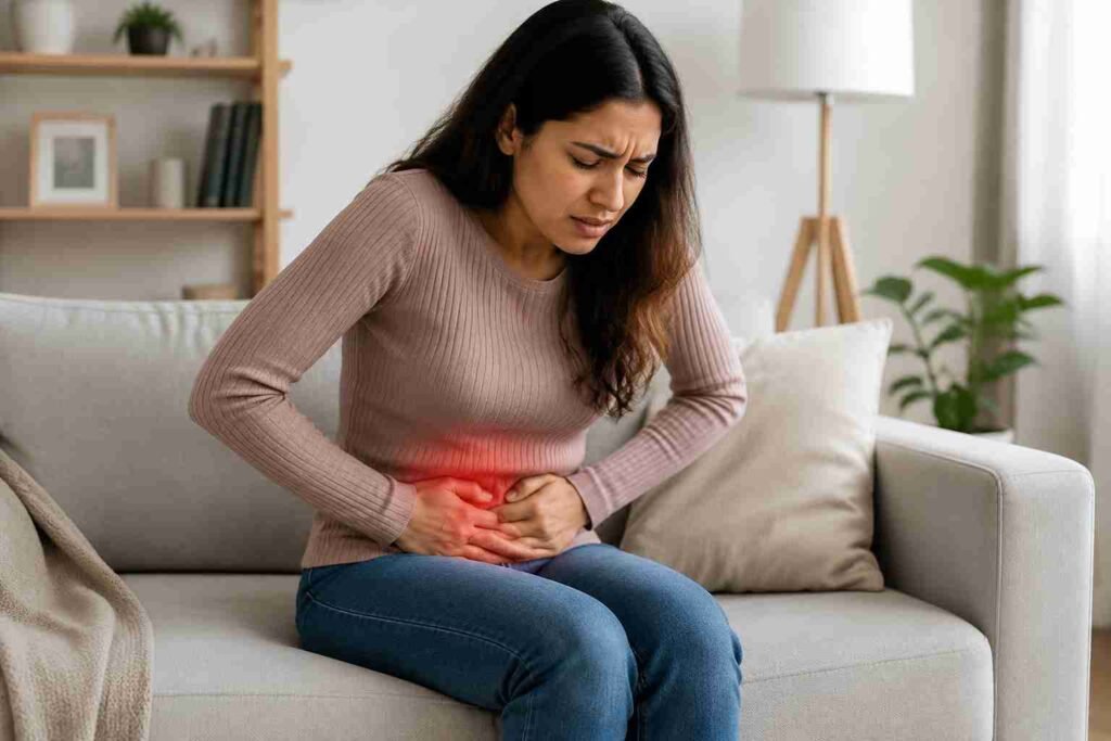 Woman experiencing lower abdominal pelvic pain despite having a normal ultrasound report